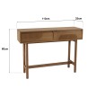 Console en bois couleur naturelle 2 tiroirs - Seconde Main