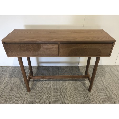 Console en bois couleur naturelle 2 tiroirs - Seconde Main