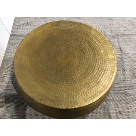 Runder Couchtisch Aluminium 70x70cm dunkles Messing