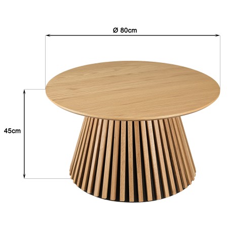 Table basse ronde D80 motif strié - Seconde main