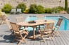 Table de jardin ovale extensible en Teck brut 180/240*100 cm
