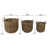 Set de 3 paniers de rangement en rotin naturel | Seconde main