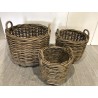 3er-Set Aufbewahrungskörbe aus Naturrattan KALLY