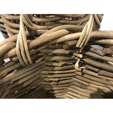 KALLY - Set of 3 Round Storage Baskets in Natural Rattan