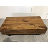 Coffee table with beams, 120x60cm, Suar wood, black legs | Second Hand