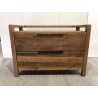 SANDY - Brown Chest of Drawers with 2 Drawers, Recycled Pine Wood