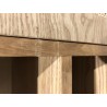 Wooden TV cabinet with 2 doors, natural cane finish and black metal legs | Second-hand