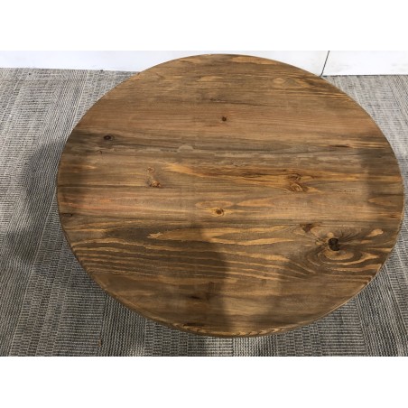 Table basse ronde en pin recyclé | Seconde Main