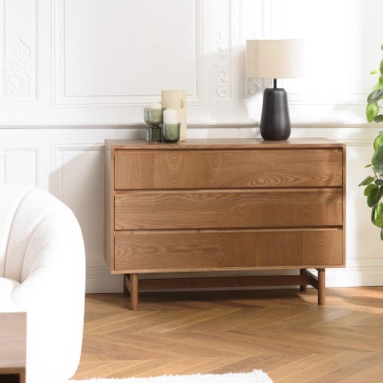 Commode en bois couleur naturelle 3 tiroirs | Seconde Main