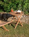 Table pique-nique de jardin ronde en bois Teck