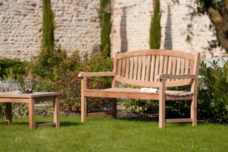 Banc de jardin ovale en bois Teck - Résistant et durable