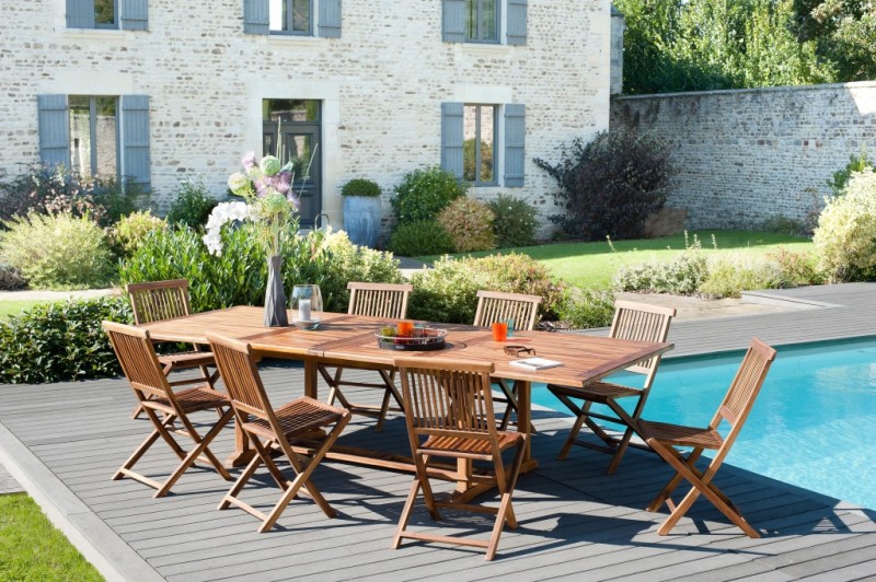 Table de jardin en bois Teck huilé | Seconde Main
