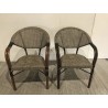 Lot 2 chaises jardin bistrot acier textilène taupe | Seconde Main