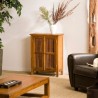API - Meuble marron 2 portes persiennes bois Teck