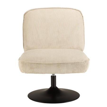 AGATHE beige corduroy swivel armchair | Macabane