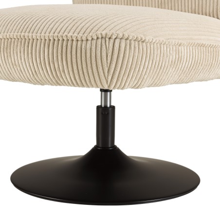 Beige AGATHE-draaifauteuil van ribfluweel | Macabane