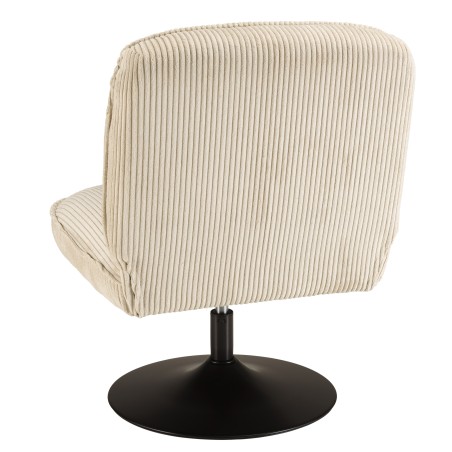 Fauteuil pivotant en velours côtelé beige AGATHE | Macabane
