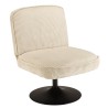 Poltrona girevole in velluto a coste beige AGATHE | Macabane