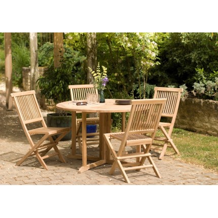 FUN - Round Teak Garden Table for 4/5 People