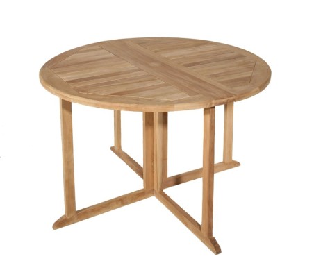 Table de jardin ronde en teck - 4/5 personnes