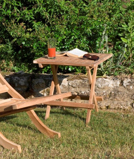 Premium Teak Square Garden Picnic Table 50x50cm - Rot-Resistant Wood