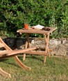 Table pique-nique jardin carrée teck 50x50cm