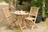 FUN Round Folding Garden Table for 2 - Teak 60x60cm