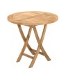 Table de jardin ronde pliante en bois Teck