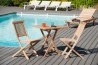 FUN Garden Table for 2 People - Square Folding 70x70cm Teak Wood