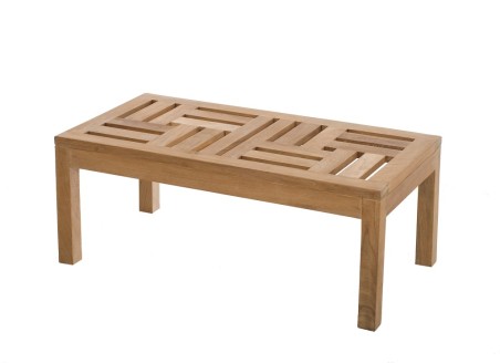 Table basse de jardin en bois Teck 100x50cm - Résistante aux intempéries