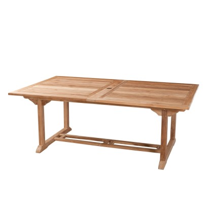 Table de jardin en bois Teck - 10/12 pers - extensible 200/300 x 120 cm