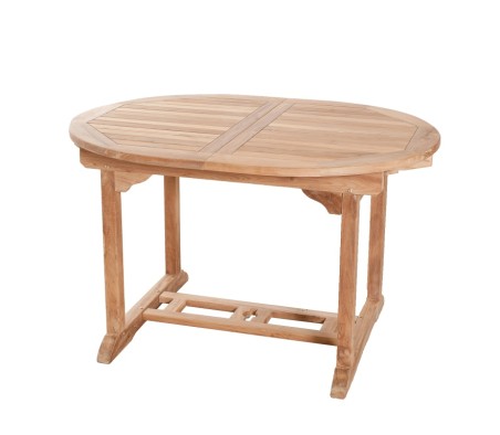Table de jardin ovale extensible en bois Teck - 120/180 x 90 cm