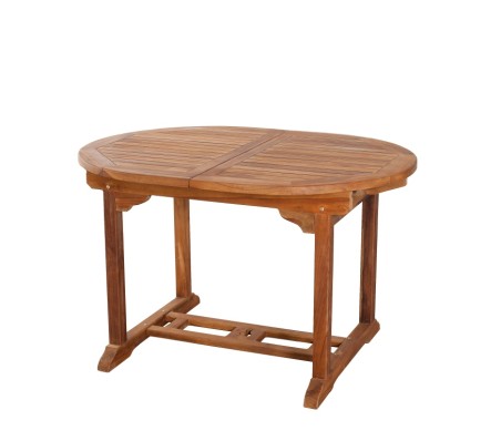 Table de jardin ovale extensible en bois Teck huilé