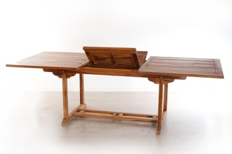 Table de jardin en bois Teck huilé - 180/240 x 100 cm