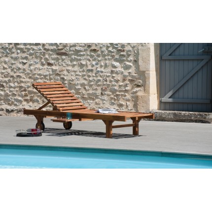 Bain de soleil en bois Teck huilé MAEVA