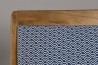 WALLY Teak Wood Armchair with Blue Scandinavian Fabric