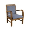 Fauteuil DAK bois teck tissu bleu - Style scandinave