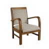 Fauteuil WALLY bois teck tissu vert scandinave