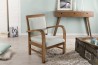 Fauteuil bois teck WALLY - Tissu bleu clair - Design et confort