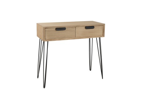 Console bois naturel MARGAUX - 2 tiroirs