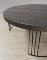 Table basse ronde JULIA 95x95cm bois gris foncé