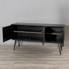 CARMEN - Acacia Wood 3-Door Buffet with Metal Legs