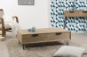 MARGAUX Natural Wood Coffee Table with 4 Drawers and Black Metal Legs
