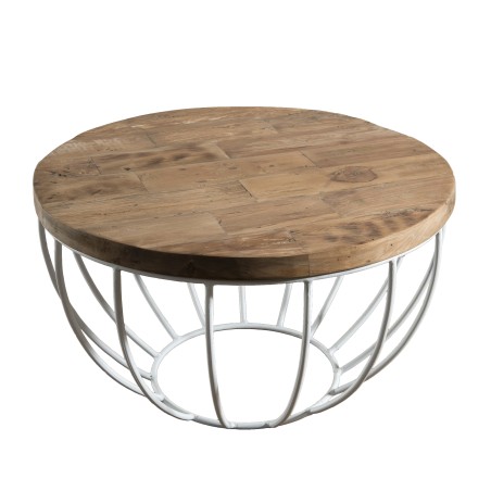 SIXTINE Round Coffee Table 60x60 cm - Recycled Teak Top