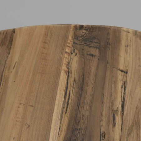 Table basse SIXTINE - Teck recyclé et métal noir 100x100cm