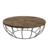 SIXTINE Round Shell Coffee Table 100x100cm - Recycled Teak Top
