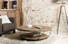 SIXTINE Round Shell Coffee Table 100x100cm - Double Recycled Teak Top