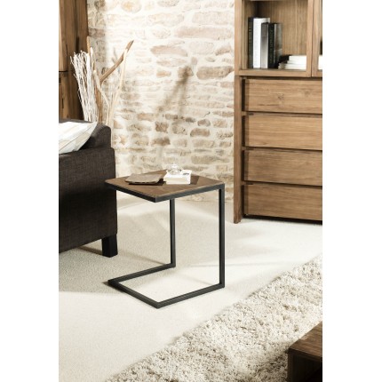 Bout de canapé carré marron SIXTINE 40x40cm