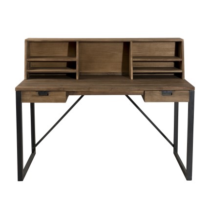 Bureau SIXTINE - Teck recyclé et métal noir
