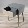 Lorenzo Gray Bedside Table - 1 Drawer Beige Pine Wood